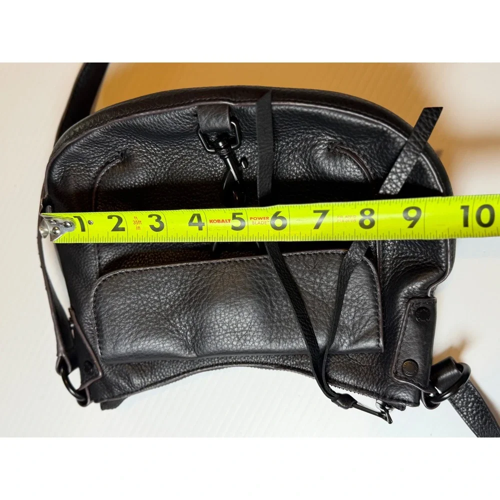 Aimee Kestenberg Essex Crossbody Bag Black Pebbled Leather Adjustable Strap